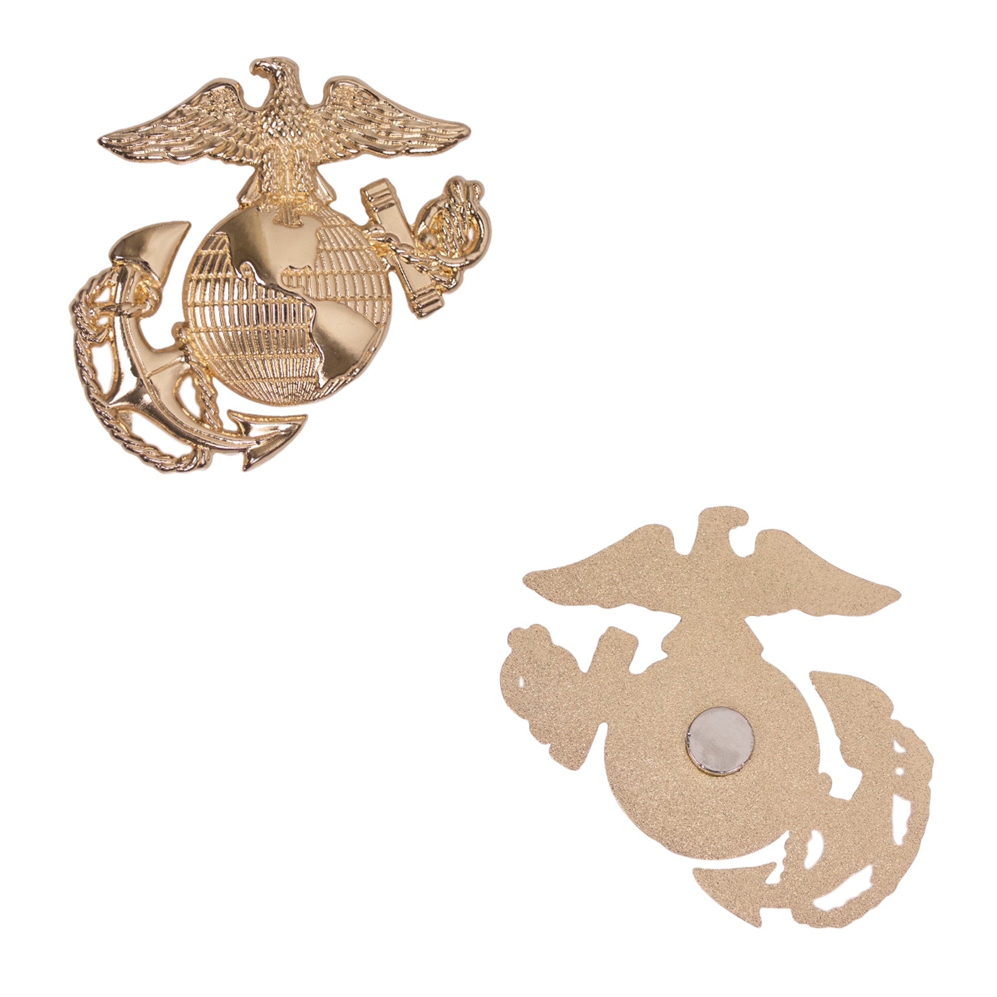 Coin 2.5" Magnet: Marine Corps Eagle, Globe and Anchor - Gold