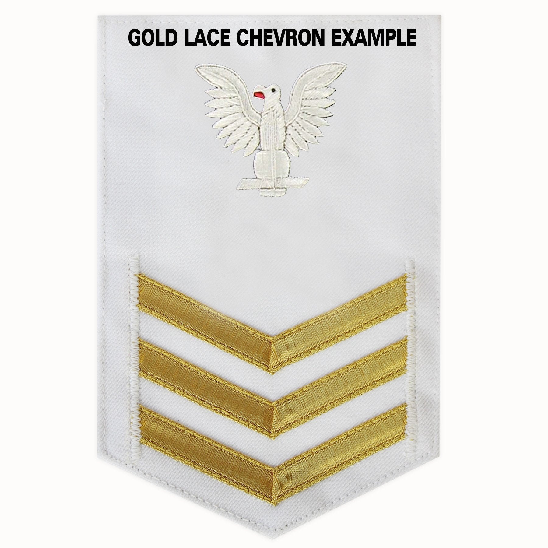 Navy E6 FEMALE Rating Badge: Sonarman - white