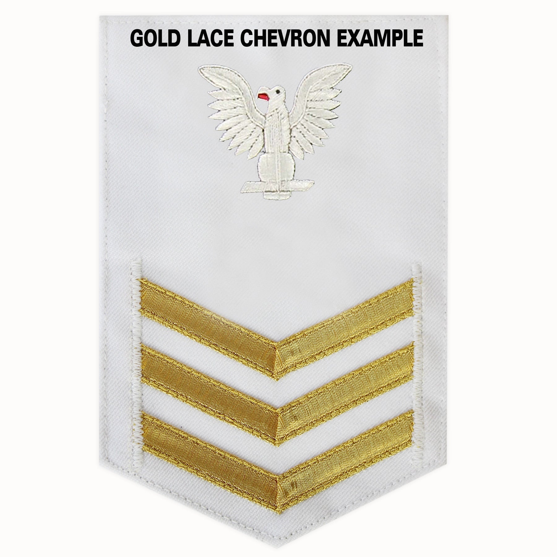 Navy E6 MALE Rating Badge: Sonar Technician - white