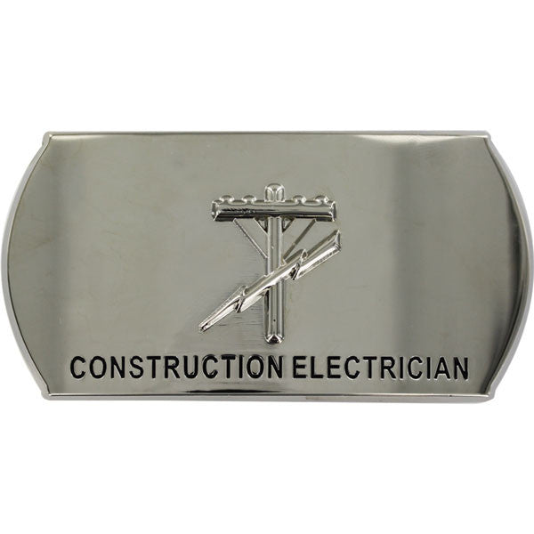Navy Enlisted Specialty Belt Buckle: Construction Electrician: CE