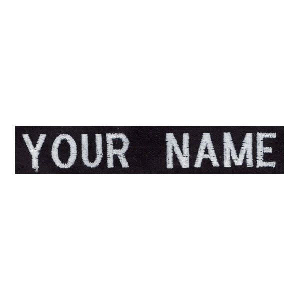 Navy Name Tape: Embroidered on Black
