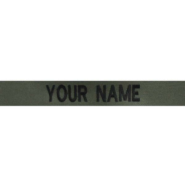 Individual Name Tape Embroidered on Olive Drab