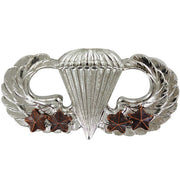 Army Badge: Basic Combat Parachute Fourth award - mirror finish