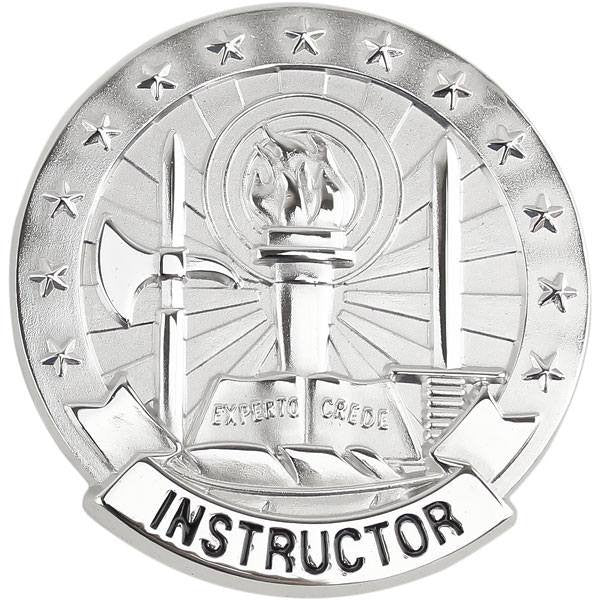Army Identification Badge: Basic Instructor - Silver Mirror Finish
