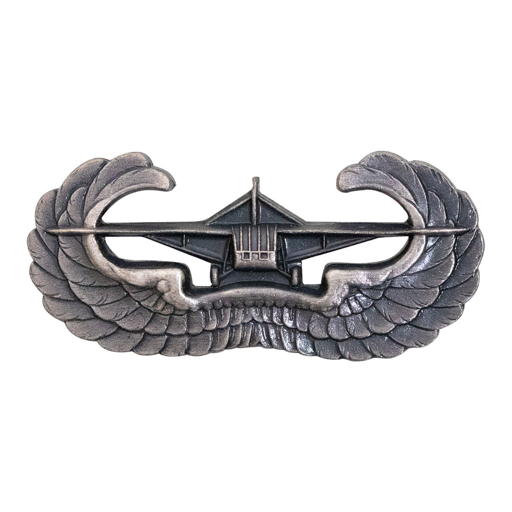 Army Badge: Airborne Glider - silver oxidized finish