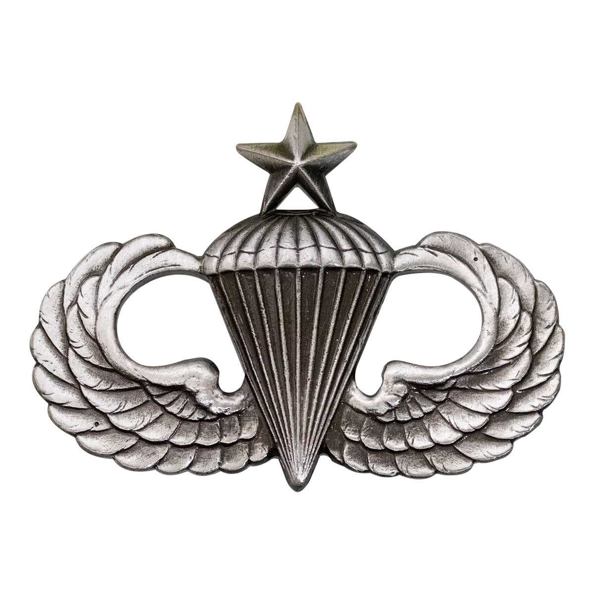Army Regulation Size Silver Oxidized Senior Parachute Badge