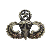 Army Badge: Master Combat Parachute Fourth Award - silver oxidized
