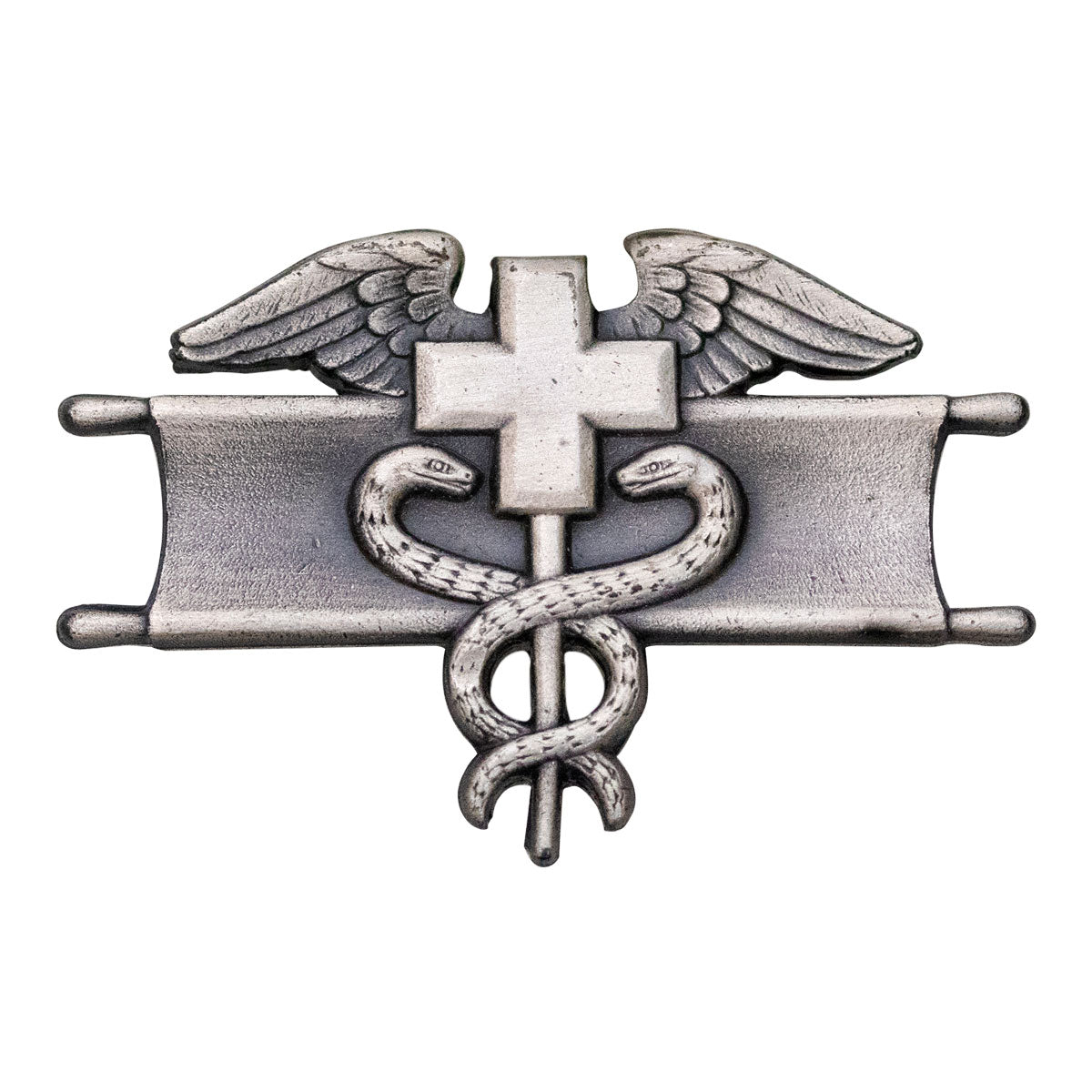 Army Badge: Expert Field Medical - silver oxidized