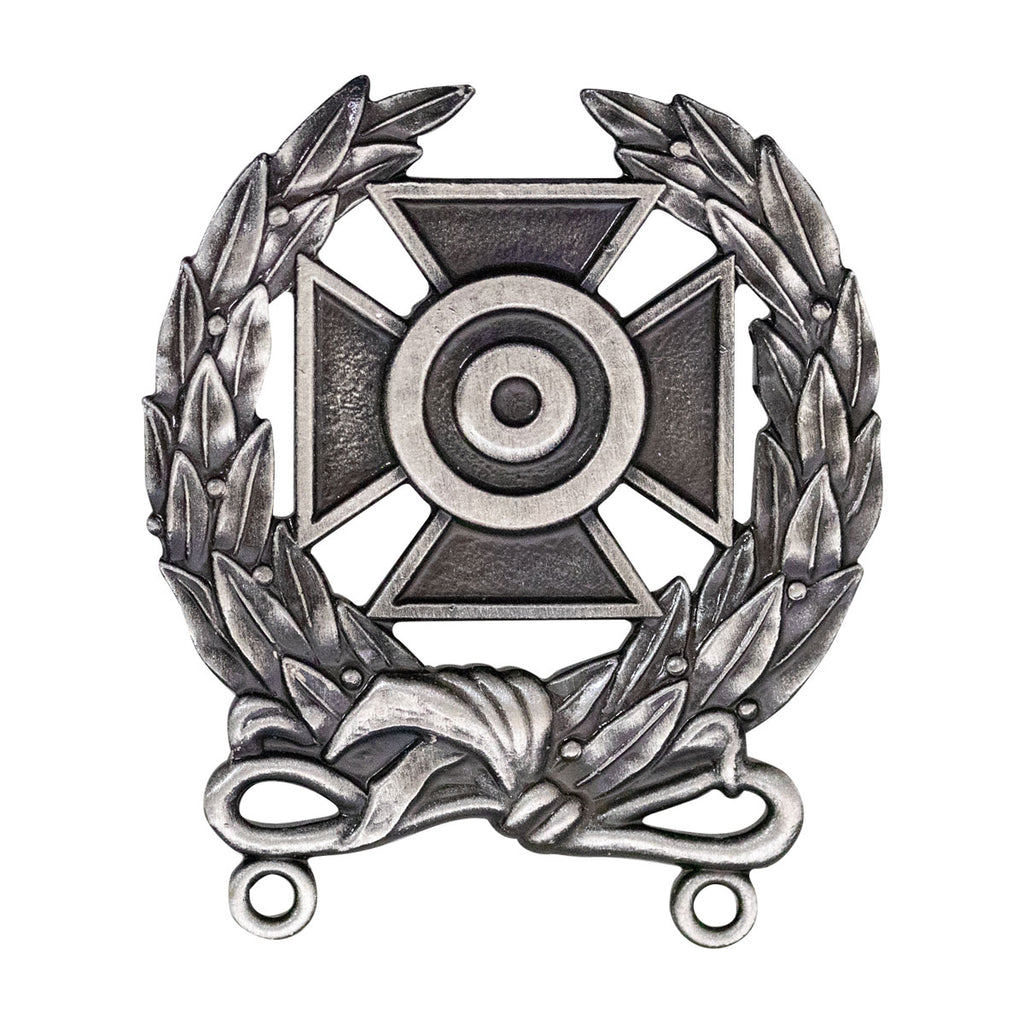 Army Badge: Expert Shooting - regulation size, silver oxidized