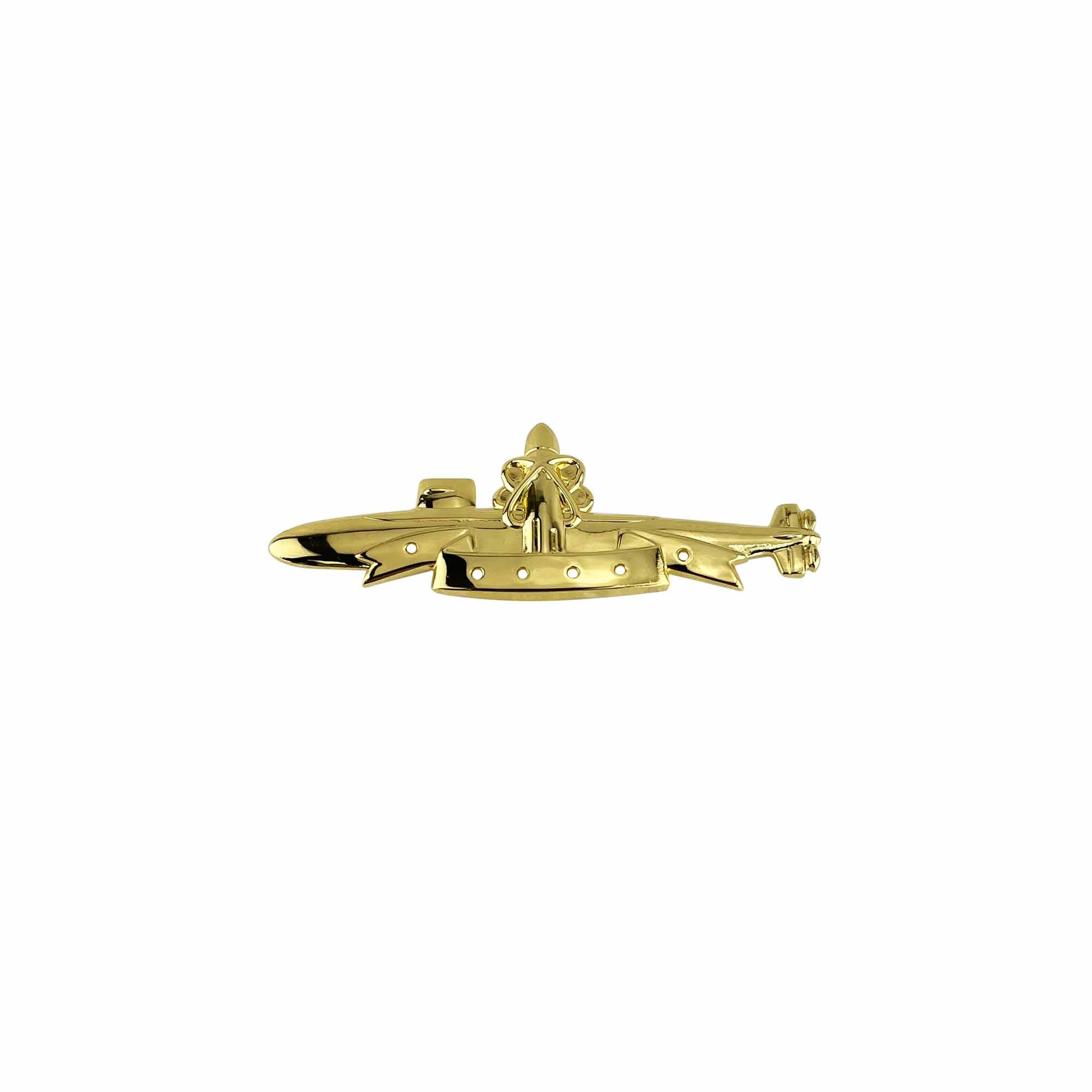 Navy Badge: Submarine SSBN Deterrent Patrol - miniature, 24k gold plated