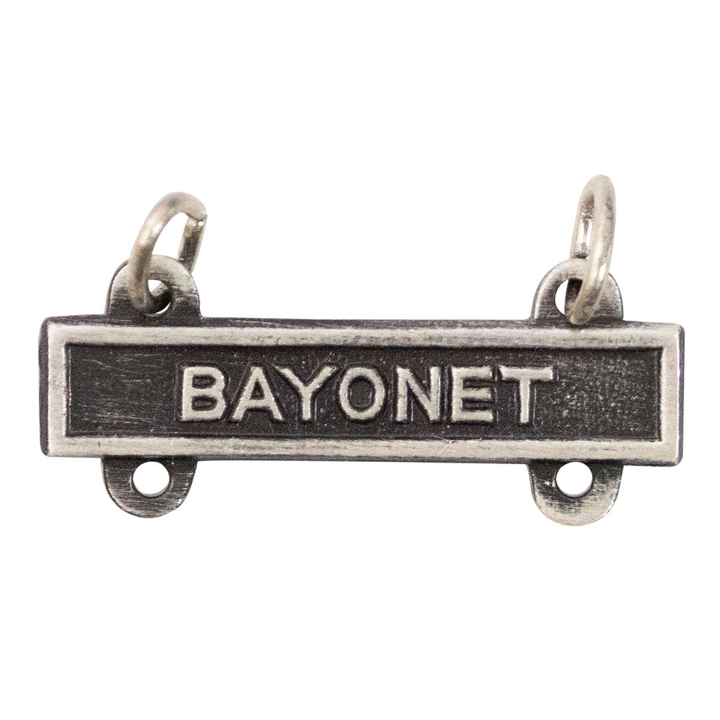 Army Qualification Bar: Bayonet - silver oxidized finish