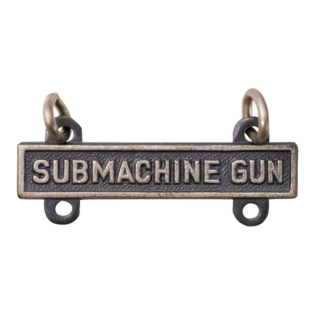 Army Qualification Bar: Submachine Gun - silver oxidized finish