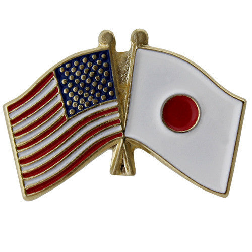 IVLP 米国国務省ピンバッジ United States and Japan Crossed Flags Lapel Pin