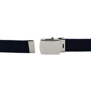 Air Force Belt: Blue Elastic with Mirror Finish Buckle and Tip