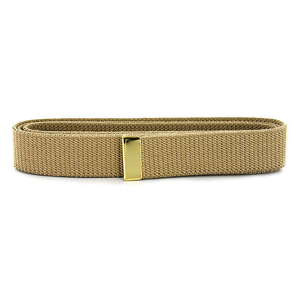 Navy Belt: Khaki Cotton with Brass Tip - male