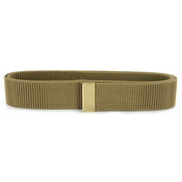Navy Belt: Khaki Nylon with Brass Tip - male
