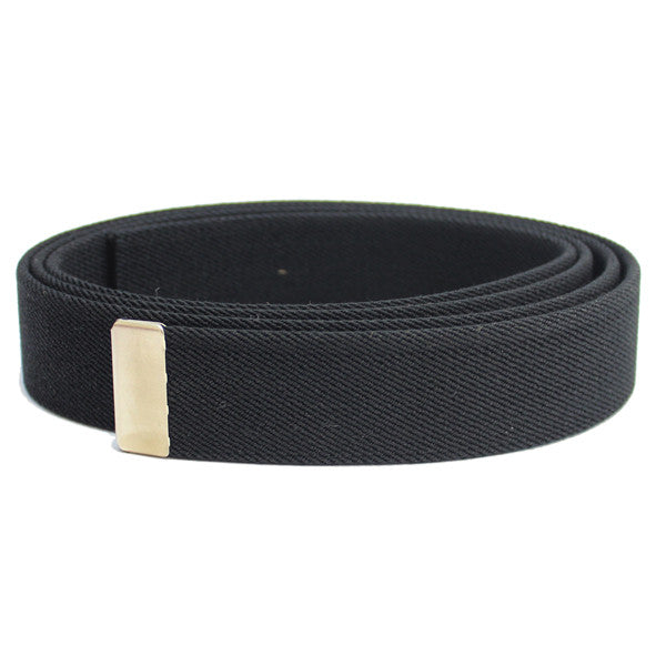 Coast Guard Auxiliary Belt - black elastic with satin silver tip