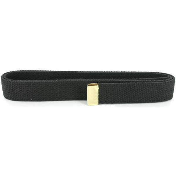 Belt: Black Cotton with 24k Gold Tip - male
