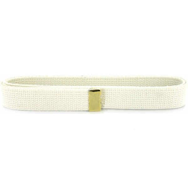 Navy Belt: White Cotton with Brass Tip - male