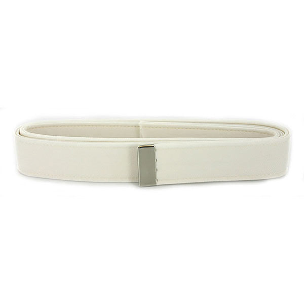 USN Female White CNT Belt with Silver Tip