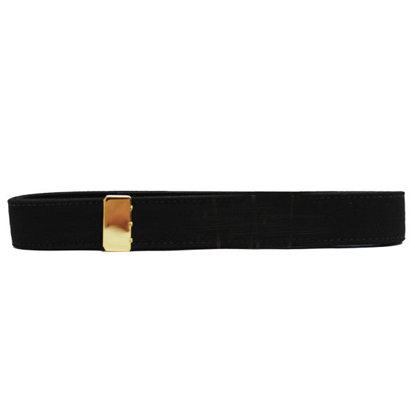 USN Female Black Poly-Wool with 24K Gold Tip Belt display picture 1