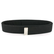 Navy Belt: Black Poly-Wool with Silver Mirror Tip - male