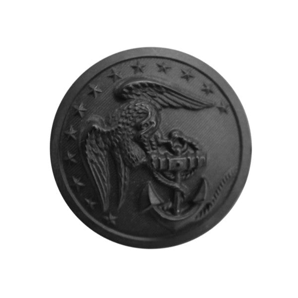 USMC 45 Ligne Black Plastic Button