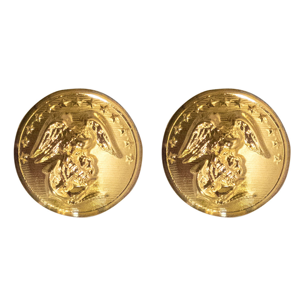 Marine Corps Button: 27 Ligne - 24K Gold Plated
