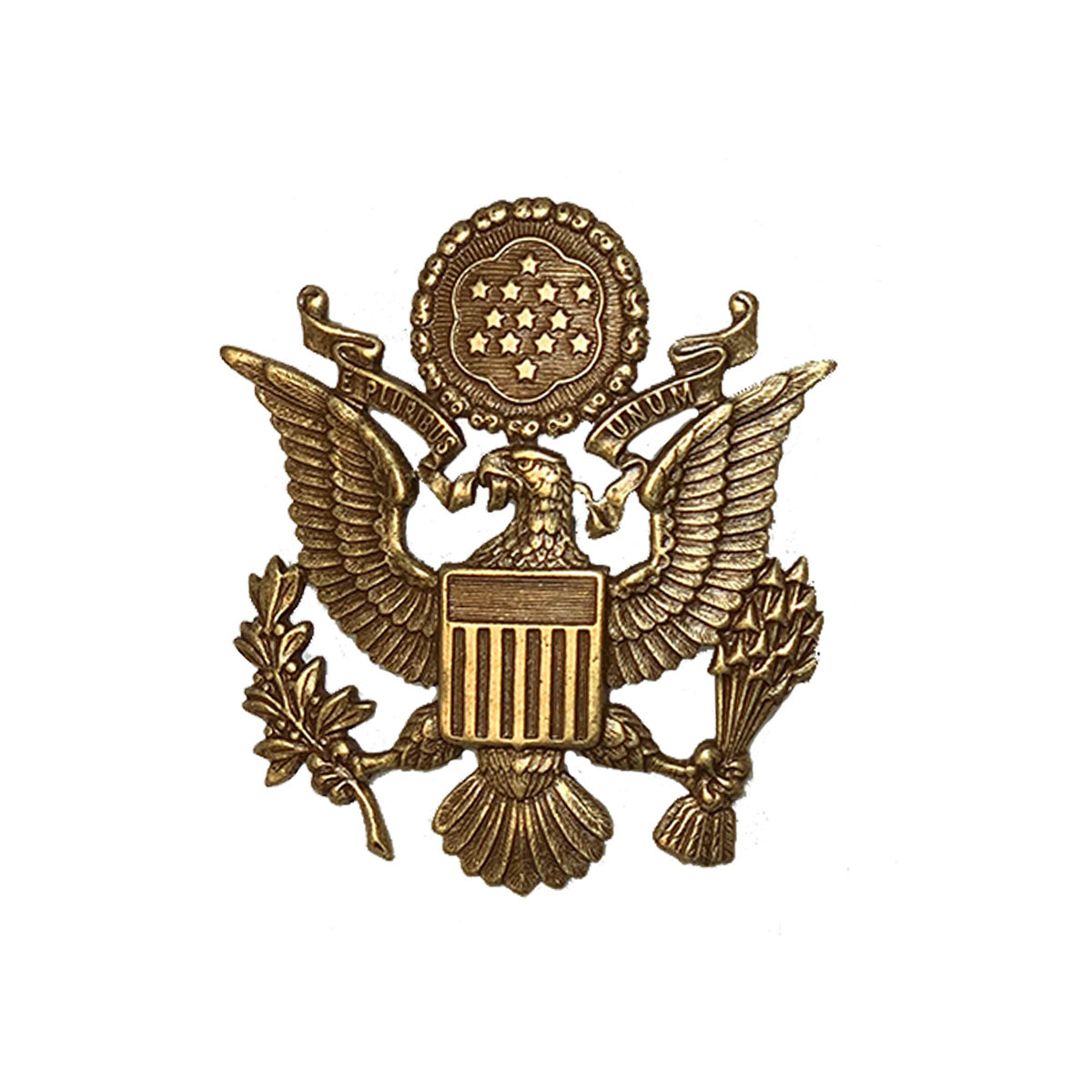 Army Cap Device: Officer - Antique for Army Green Service Uniform