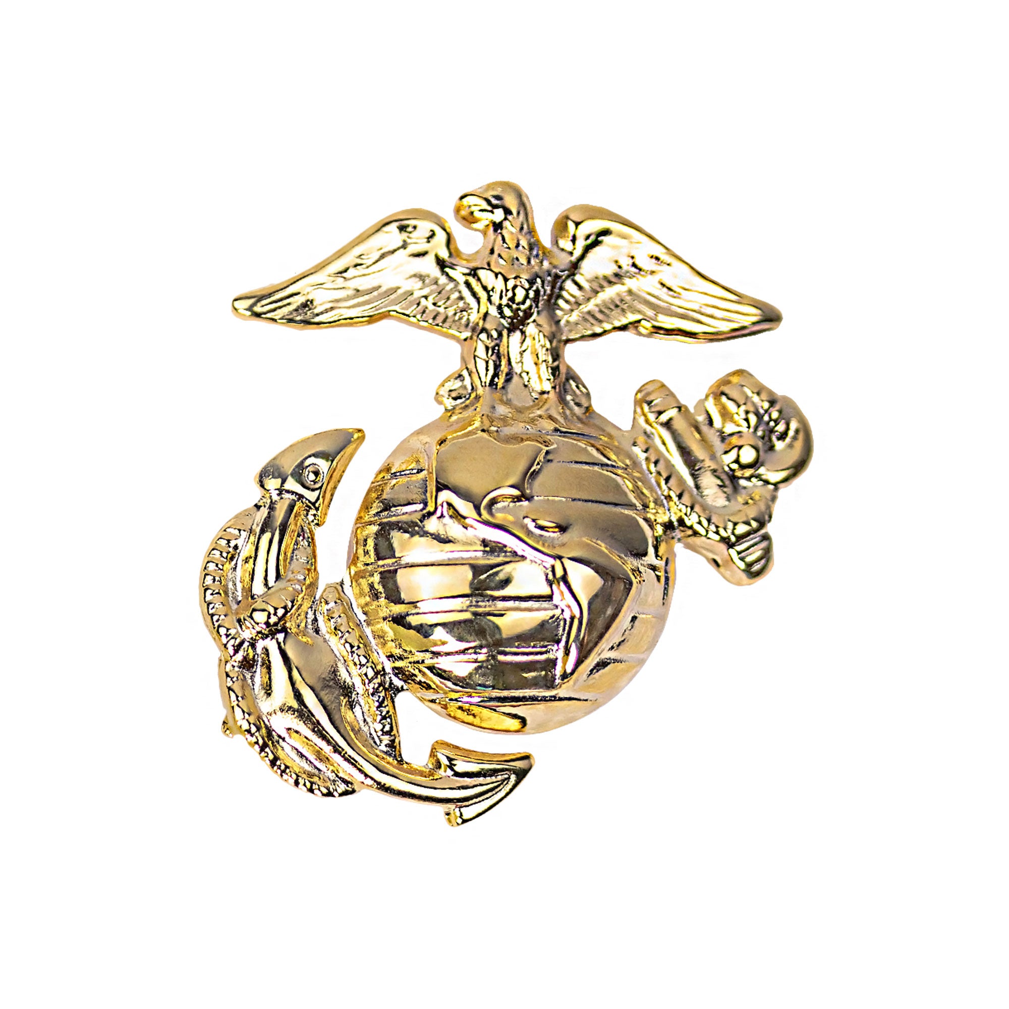 Marine Corps ROTC Garrison Cap Device: Enlisted 24K Left Side Only - clutch back