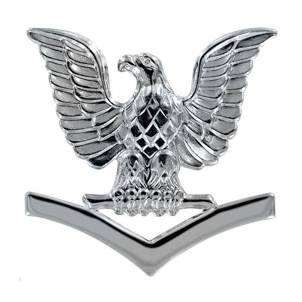 Navy Cap Device: E4 Petty Officer Third Class - silver