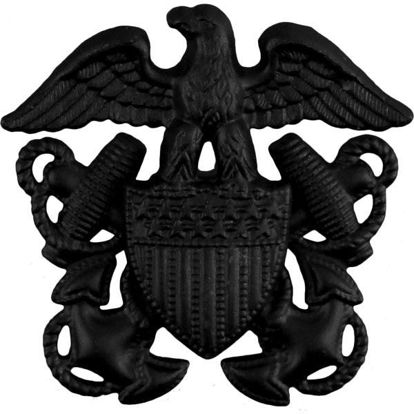 Navy Cap Device: Officer - black metal