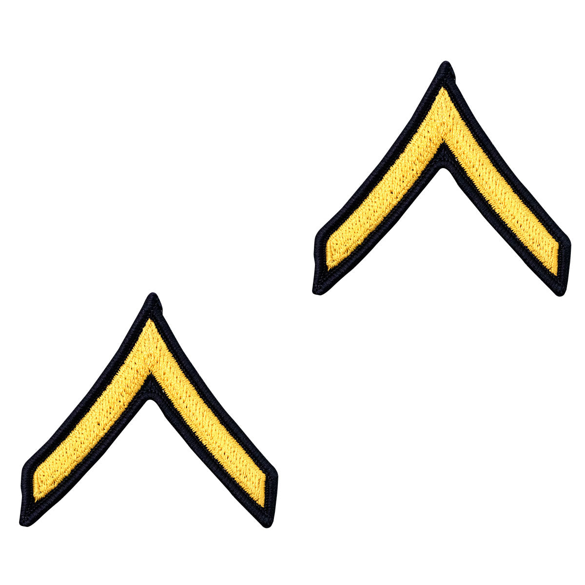 Army Chevron: Private - gold embroidered on blue, male