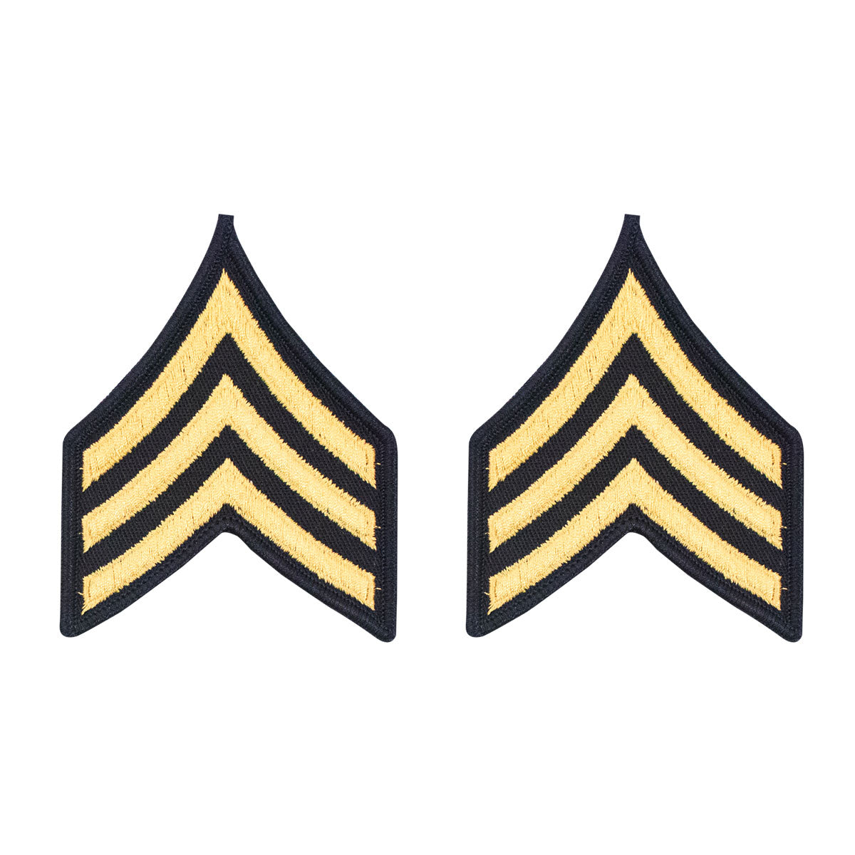 Army Chevron: Sergeant - gold embroidered on blue, female