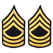 Army Chevron: Master Sergeant - gold embroidered on blue, female