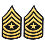 Army Chevron: Sergeant Major - gold embroidered on blue, female