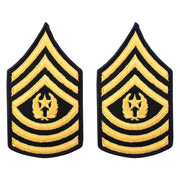 Army Chevron: Female Command Sergeant Major - gold embroidered on blue