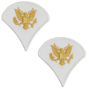 Army Chevron: Specialist 4 - gold embroidered on white, male