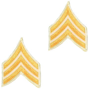 Army Chevron: Sergeant - gold embroidered on white, male