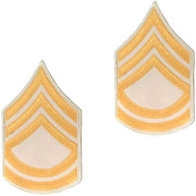 Army Chevron: Sergeant First Class - gold embroidered on white, male