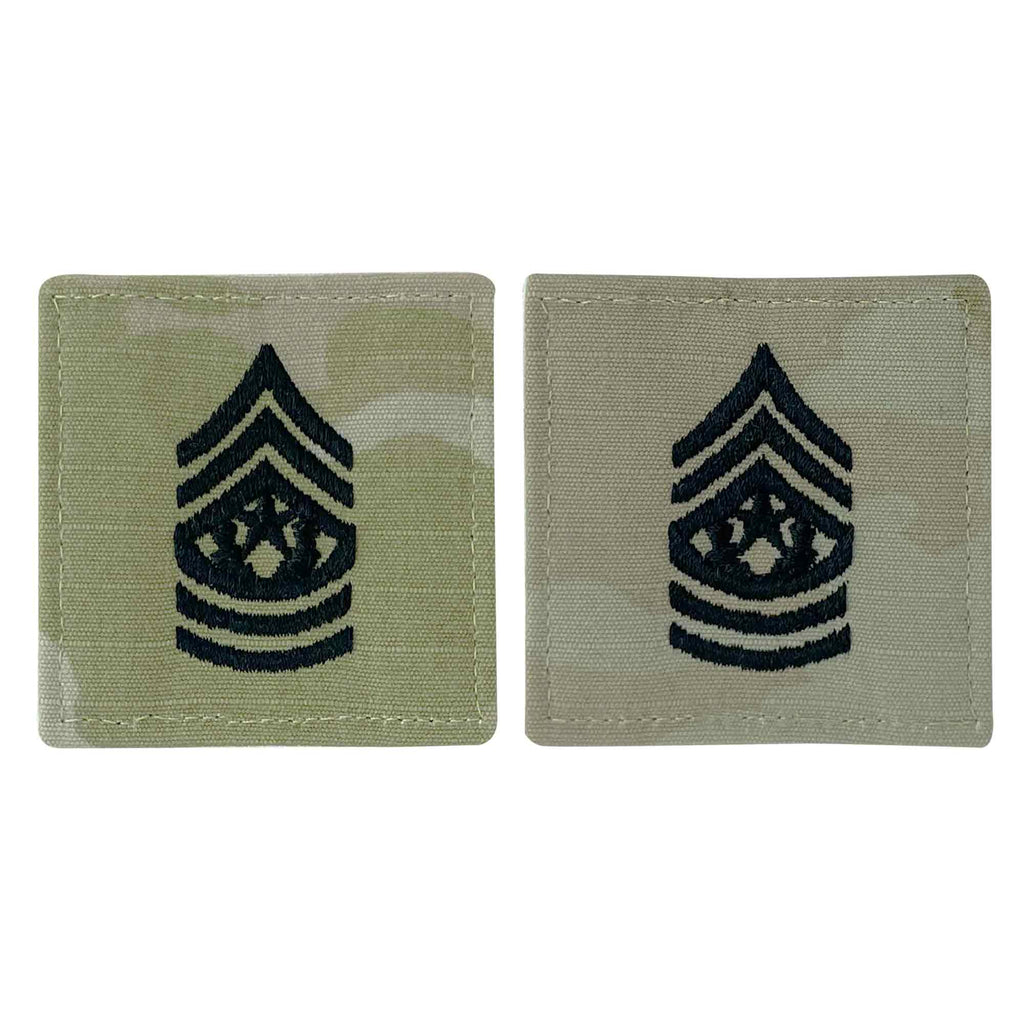 Army embroidered OCP with hook rank insignia: Command Sergeant Major