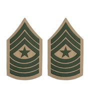 Marine Corps Chevron: Sergeant Major - green embroidered on khaki, female
