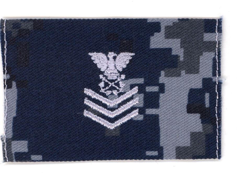 USNSCC / NLCC - PO1 with (3 Stripes) Collar Device on Blue Digital Embroidered