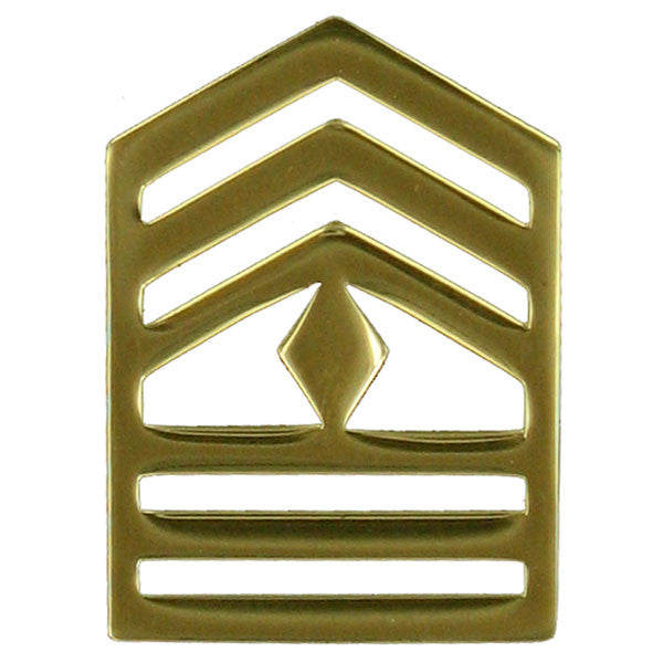 Army ROTC Chevron: First Sergeant - brass