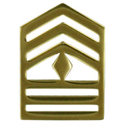 Army ROTC Chevron: First Sergeant - brass