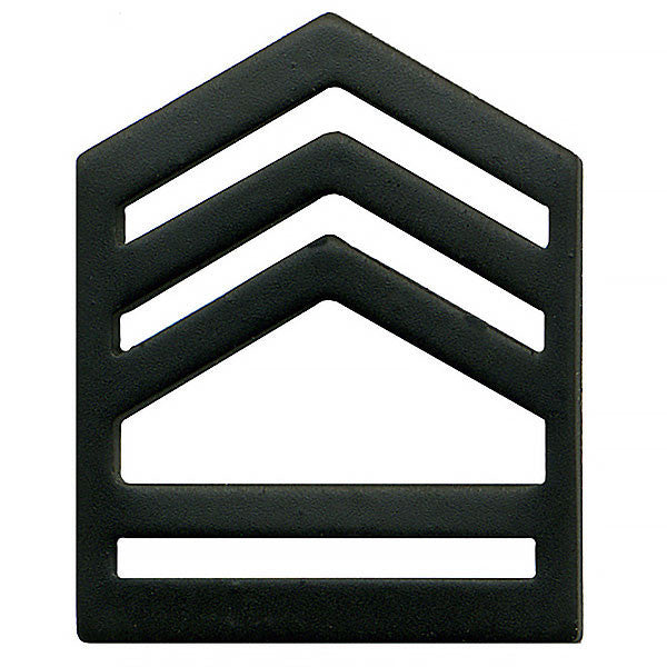 Army ROTC Chevron: Sergeant First Class Senior Division - black metal