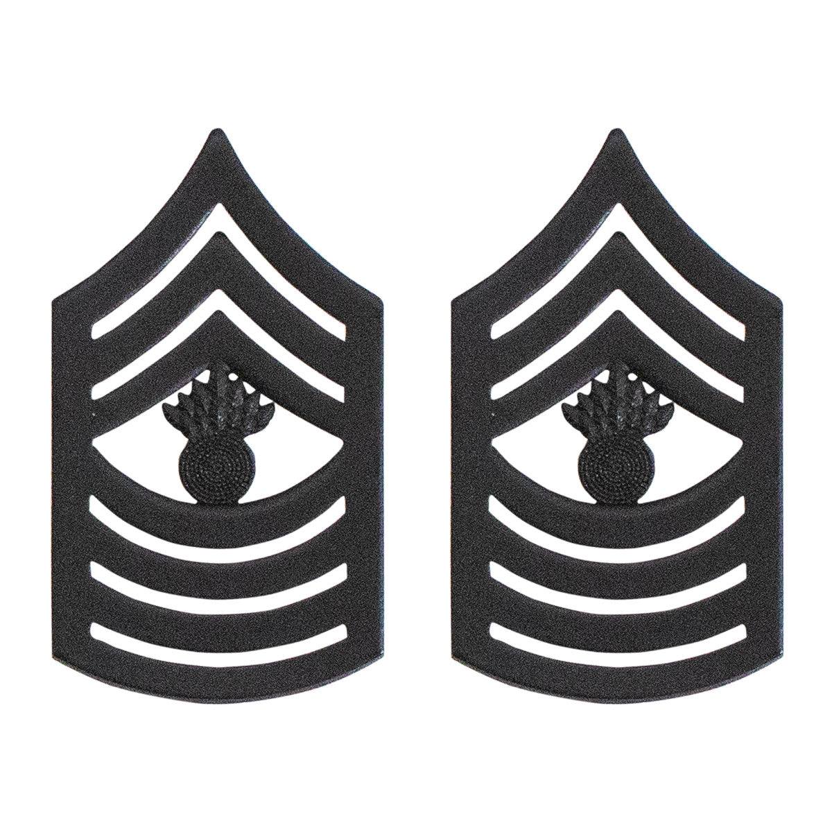 USMC Black Metal Solid Brass Master Gunnery Sergeant Chevron