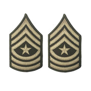 Army Green Service Uniform Chevron: Sergeant Major - embroidered on green, Large