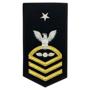 Navy E8 FEMALE Rating Badge: AE Aviation Electricians Mate - seaworthy gold on blue