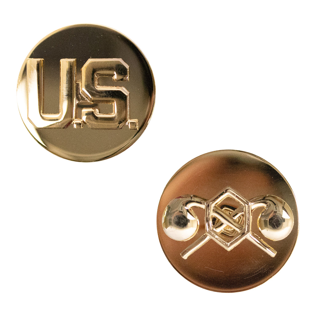 Army Enlisted Branch of Service Collar Device: U.S. and Chemical